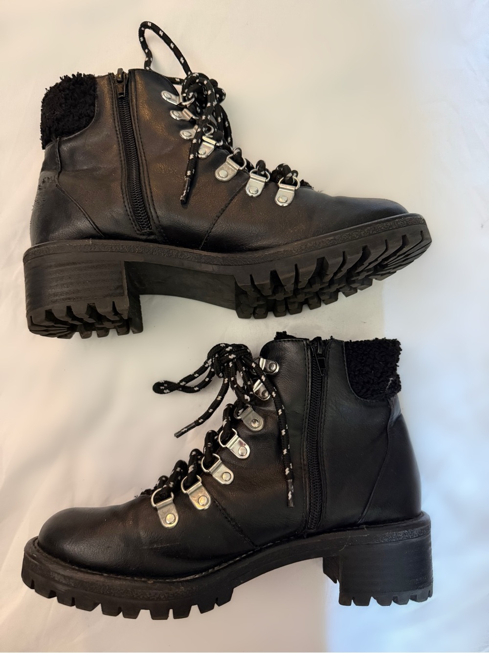 Design Lab by Lord & Taylor black combat boots in women’s size 8.